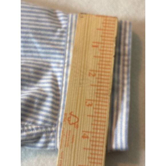 Ralph Lauren Mens Blue & White Striped Slim Fit Button-Down Shirt xl-Tg - Picture 9 of 12